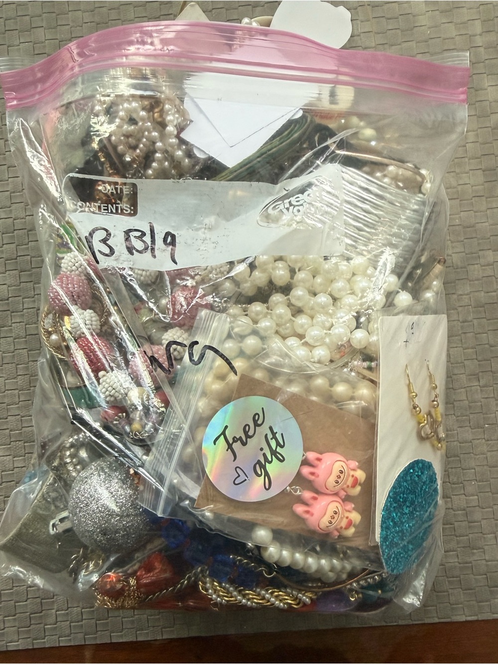 Costume Jewelry Lot - Gallon bag of jewelry necklace earrings watches etc